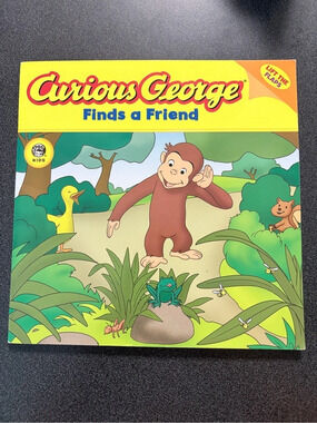 Curious George Finds a Friend Children's Book Yellow